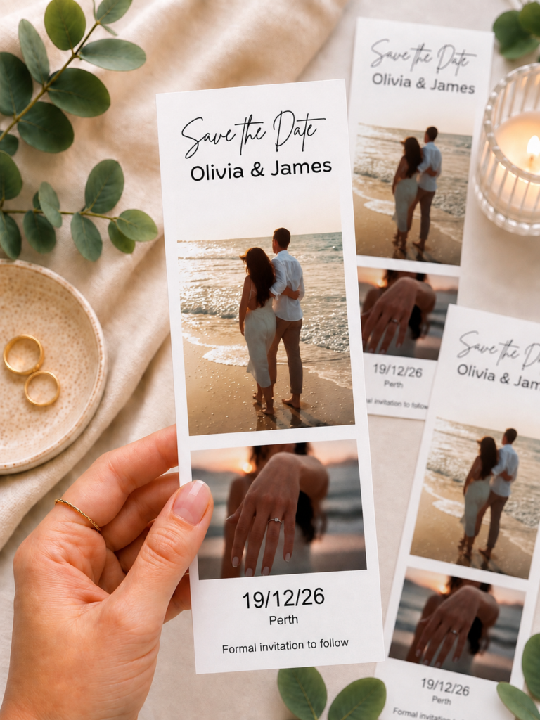 Strip Magnet Save The Date  2 Photos