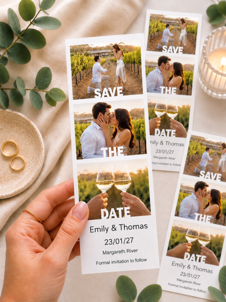 Strip Magnet Save The Date   3 Photos